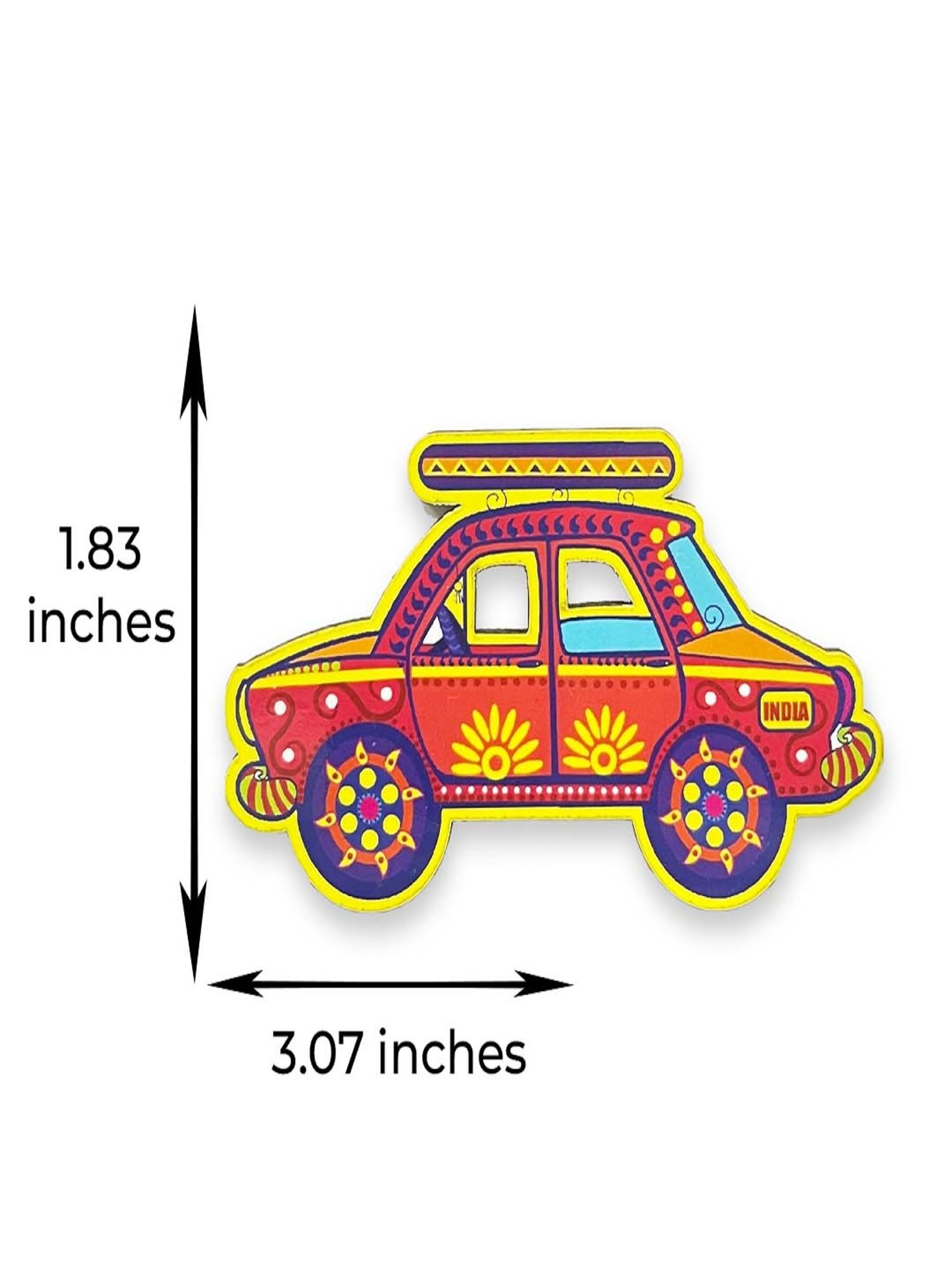 Desi Toys Kids Multicolor Taxi Fridge Magnet (3 x1.8 inches)