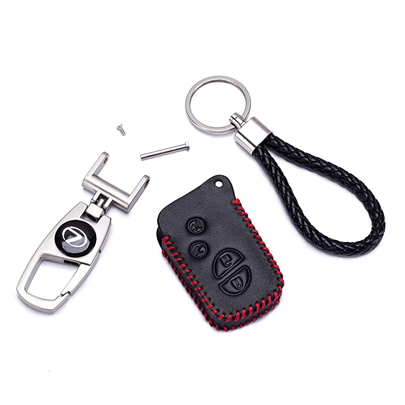 Key Chain Fob Cover Shell Remote Case Bag Black for Jacket Keyless Remote Smart Key Fob Skin Clicker Case Skin Cover for Lexus GS430 GS300 IS350 IS250 Lexus1 Black