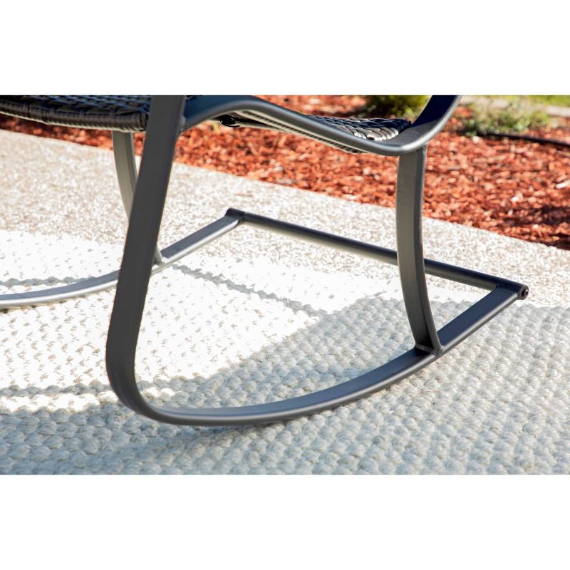 Vera Wicker Outdoor Rocking Chair - Brown/Black - Coaster