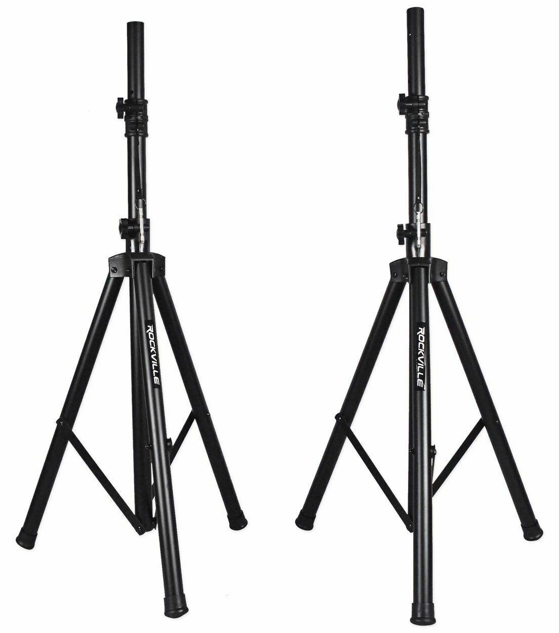 RPG122K Dual 12" Powered Speakers, Bluetooth+Mic+Speaker Stands+Cables
