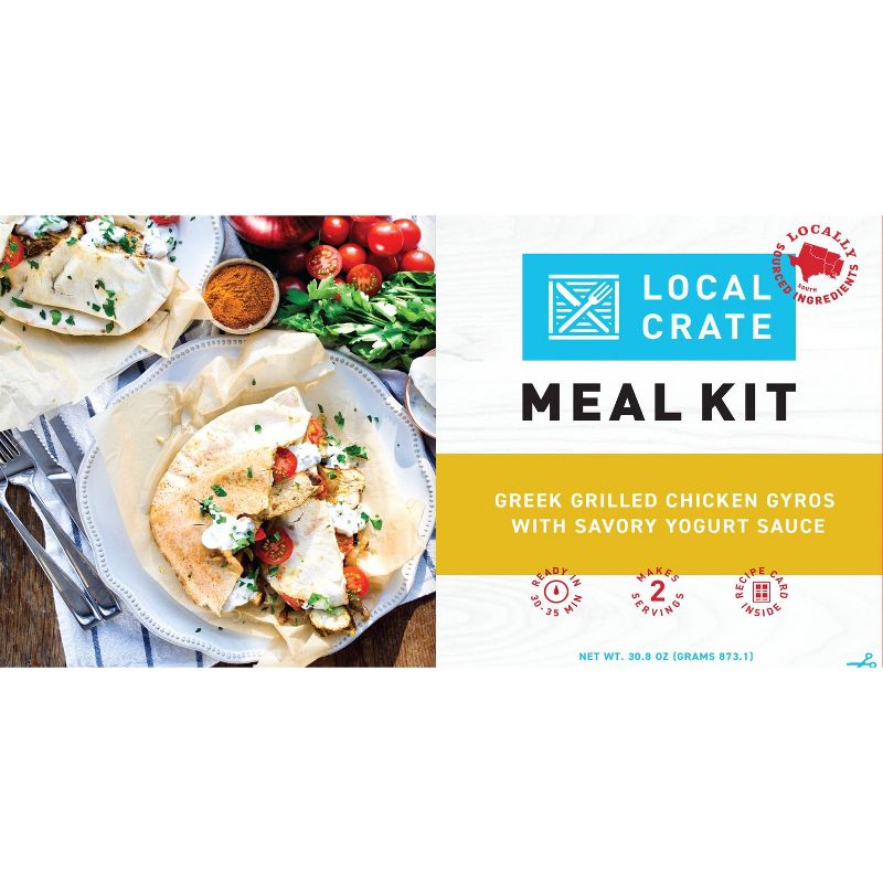 Local Crate Greek Grilled Chicken Gyros with Savory Yogurt Sauce Meal Kit - Serves 2 - 30.8oz