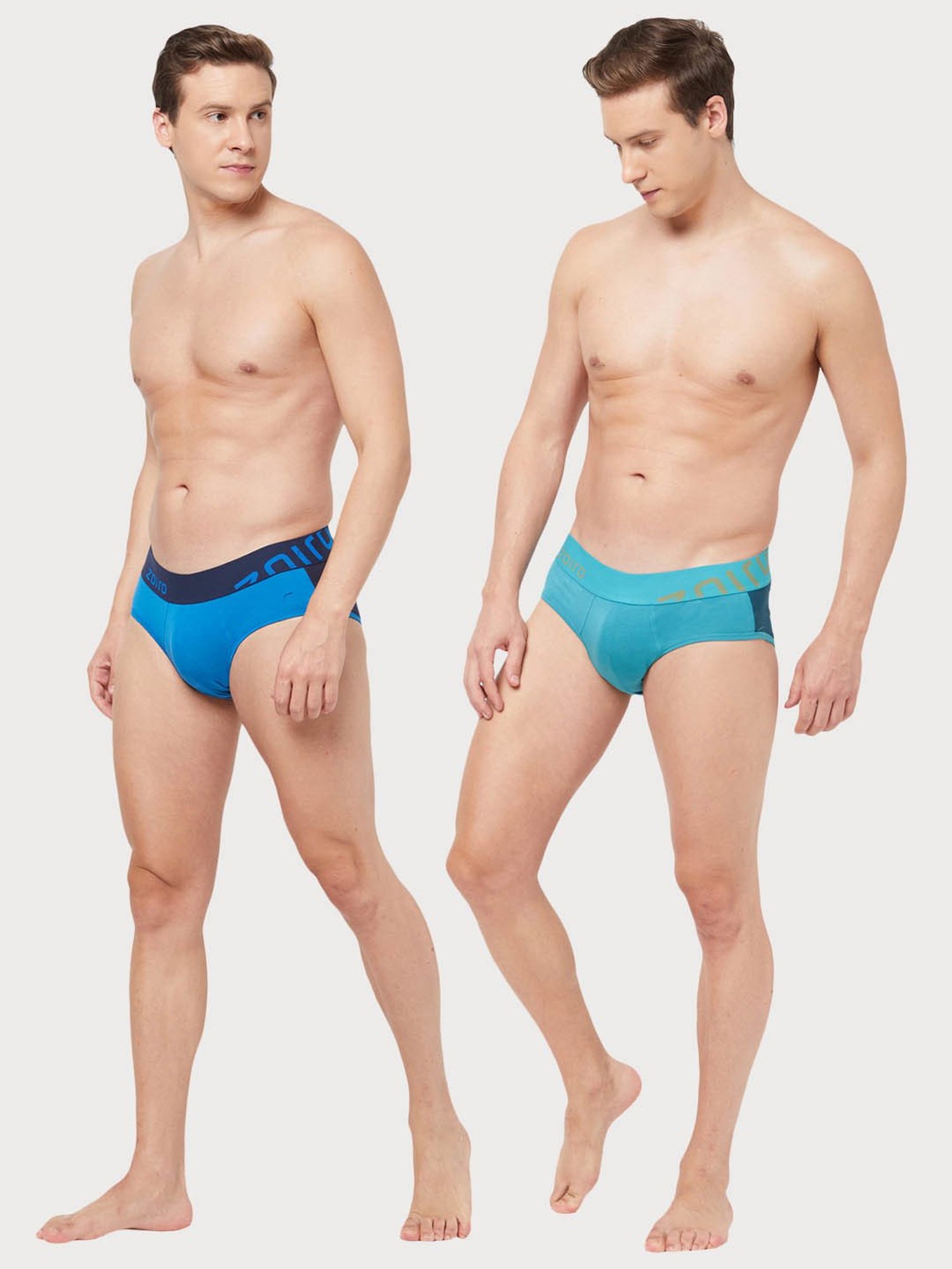 Zoiro Pagoda Blue & Directory Blue Regular Fit Briefs - Pack Of 2