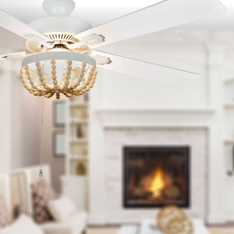 52" 5-Blade LED Wooden Chandelier Lighted Ceiling Fan - River of Goods