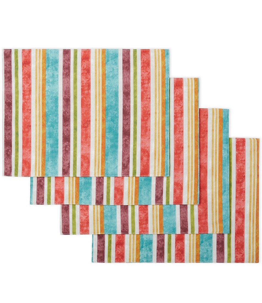 Mud Pie Blue Indigo Printed Chambray Napkins, Set of 4