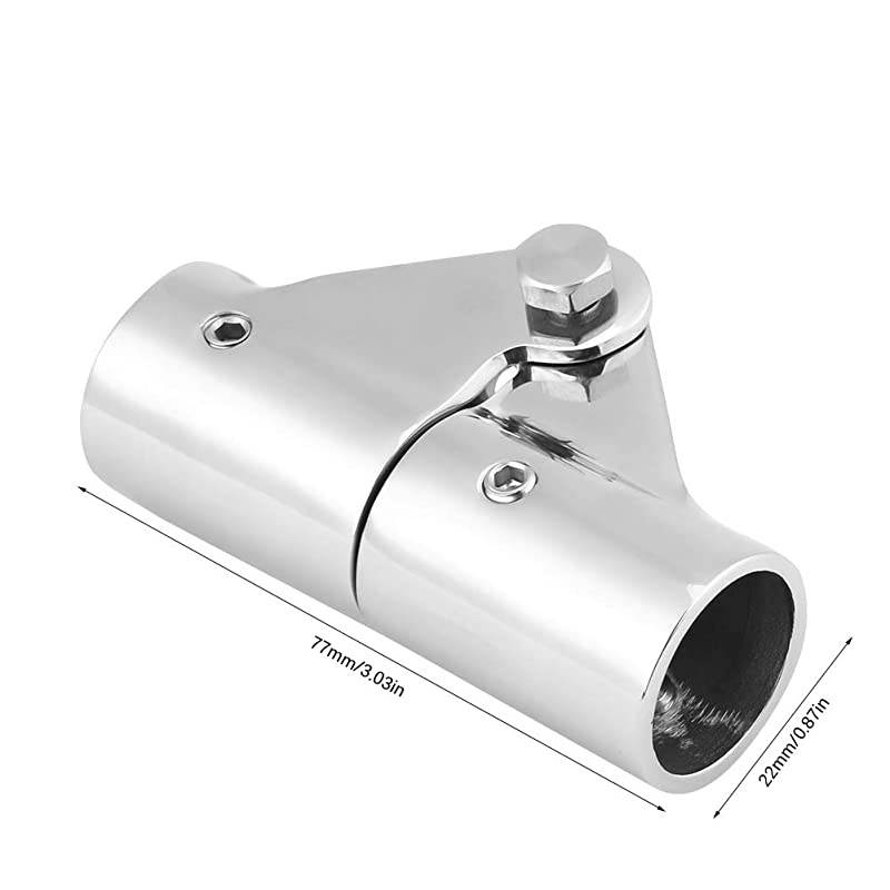 Stainless Steel Folding Swivel Connector Boat Rail Tube Pipe Fittings for Marine Yacht (22mm Outer diameter)
