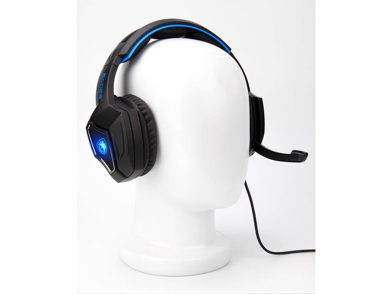 Gaming Headset 7.1 Surround Sound Stereo Over-the-Ear Headsets Noise Isolating USB Gaming Headphone with Mic - WhiteBlue