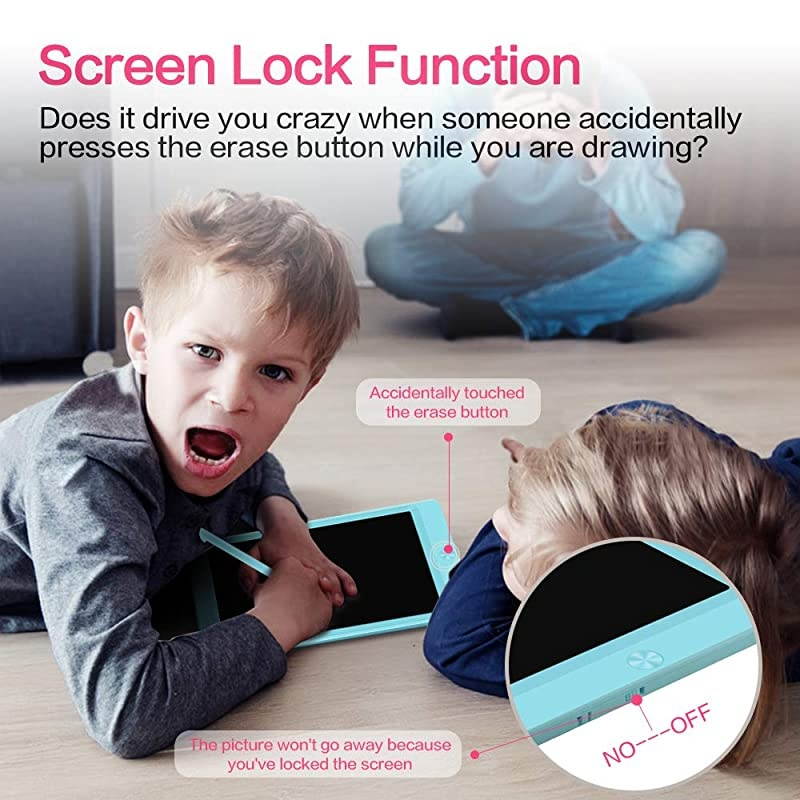 Writing Tablet Drawing Board Electronic Drawing Tablet Kids Tablets Doodle Board Writing Pad for Kids and Adults at Home School and Office with Lock Erase Button Blue