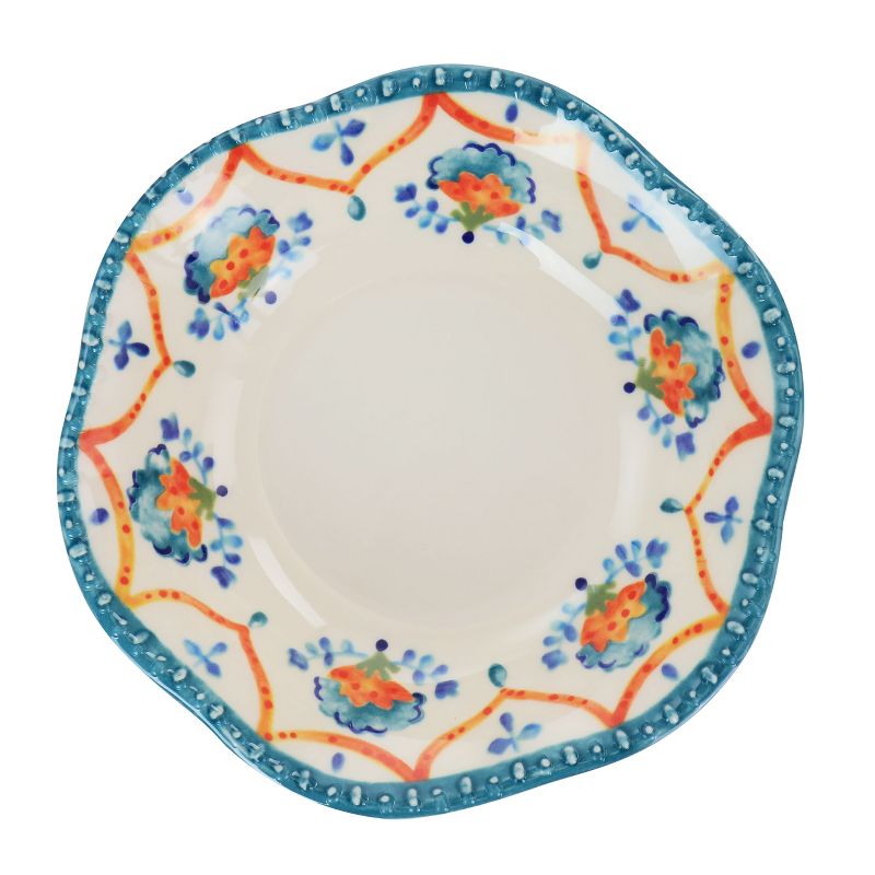 Gibson Home 12 Piece Tamara Melamine Dinnerware Set in White and Floral