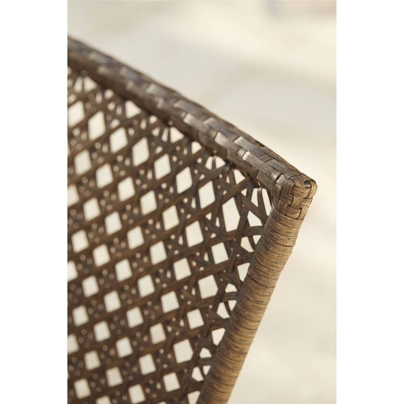 2pk Lakewood Ranch Steel Woven Wicker Lounge Chairs with Cushions Amber/Tan - Room & Joy