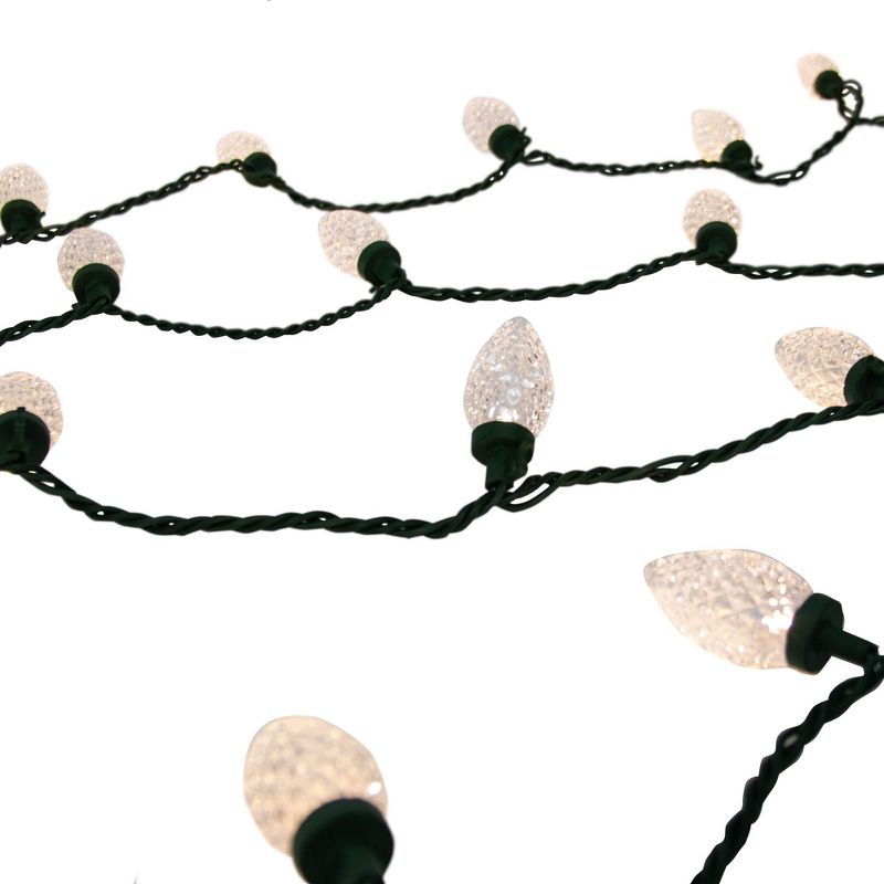 Home Heritage 25' 50 Bulb Count C9 White Christmas Green Wire LED Lights (3 Pk)