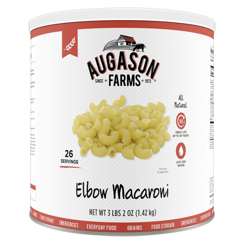 Augason Farms Elbow Macaroni Pasta Emergency Food - 50oz