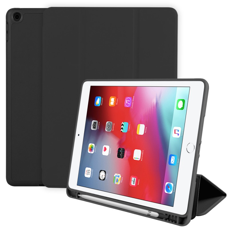 For IPad 10.2 Inch Case, Ultrathin Trifold PU Leather+Soft Silicone Stand Cover With Pencil Holder, Auto Sleep/Wake For IPad 8th 2020 / IPad 7th 2019 10.2 Inch