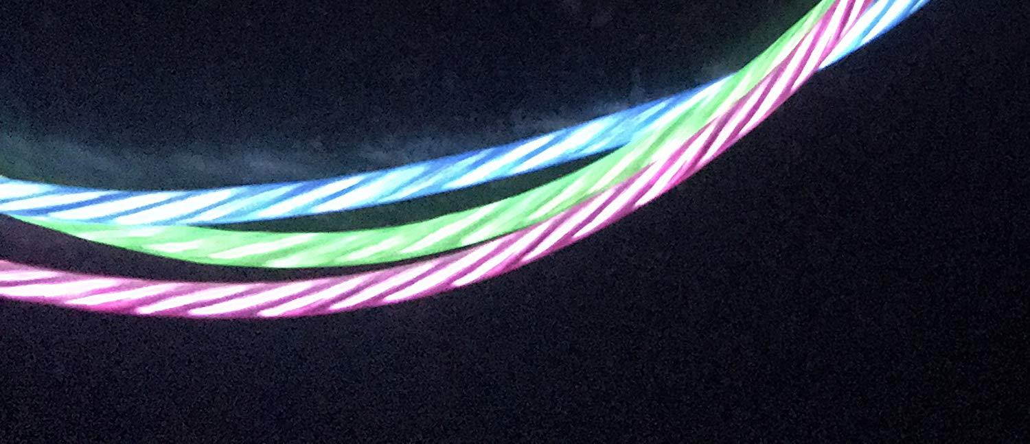 NTJ 39" Led Light-up USB Data Sync Charger Cable (STRIPED GREEN)