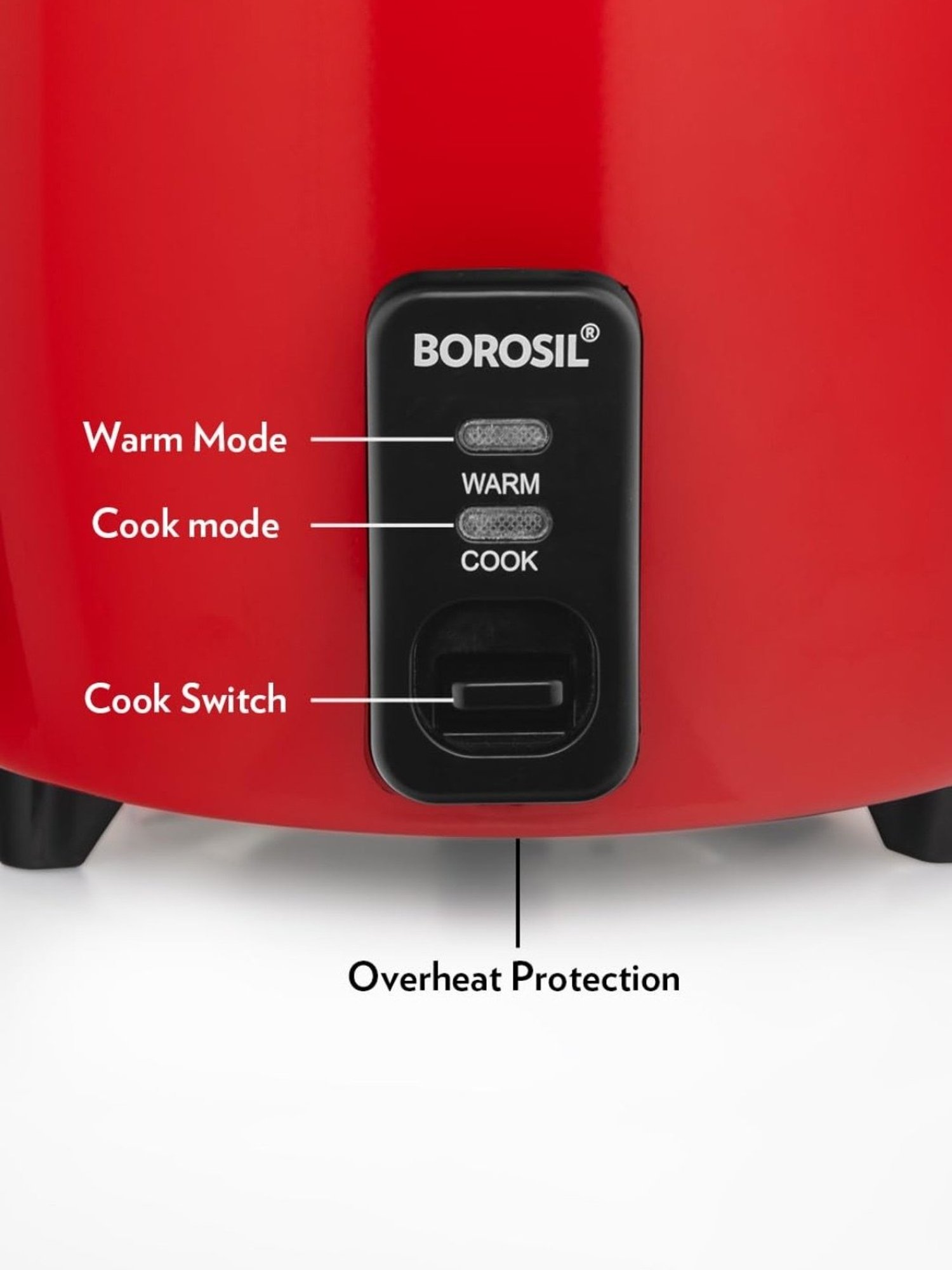 Pigeon Rice Cooker 700W, 1.8L with Single pot & Measuring Cup (Red)