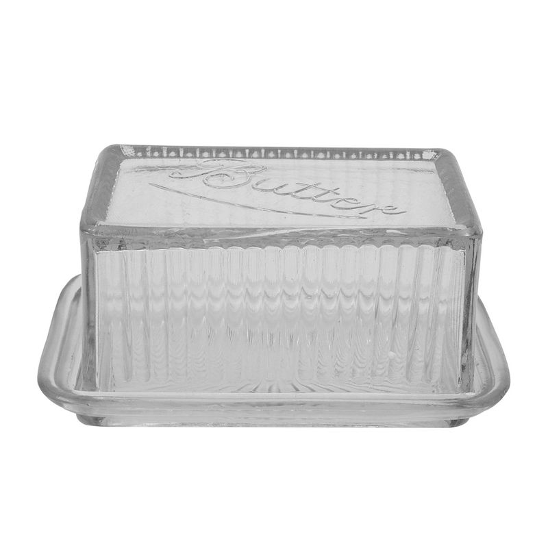 3R Studios Pressed Glass Butter Dish