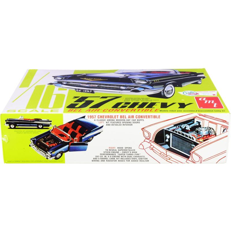 Skill 3 Model Kit 1957 Chevrolet Bel Air Convertible 2-in-1 Kit 1/16 Scale Model by AMT