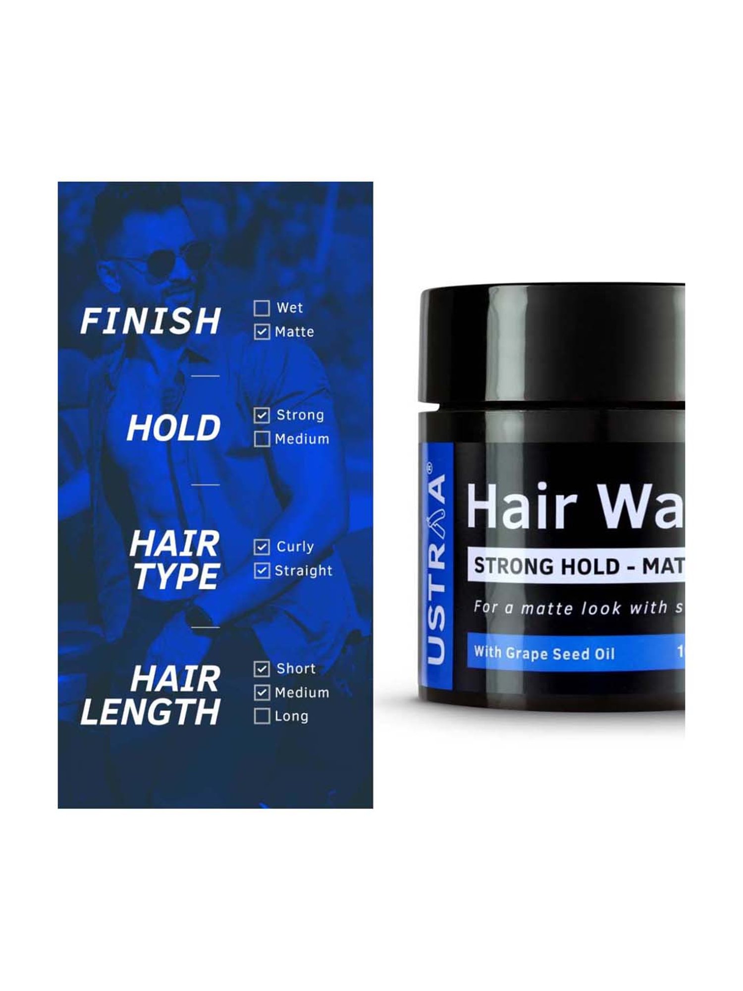 Ustraa Anti Dandruff Hair Serum - 200 ml & Hair Wax Matte Look Strong Hold - 100 gm