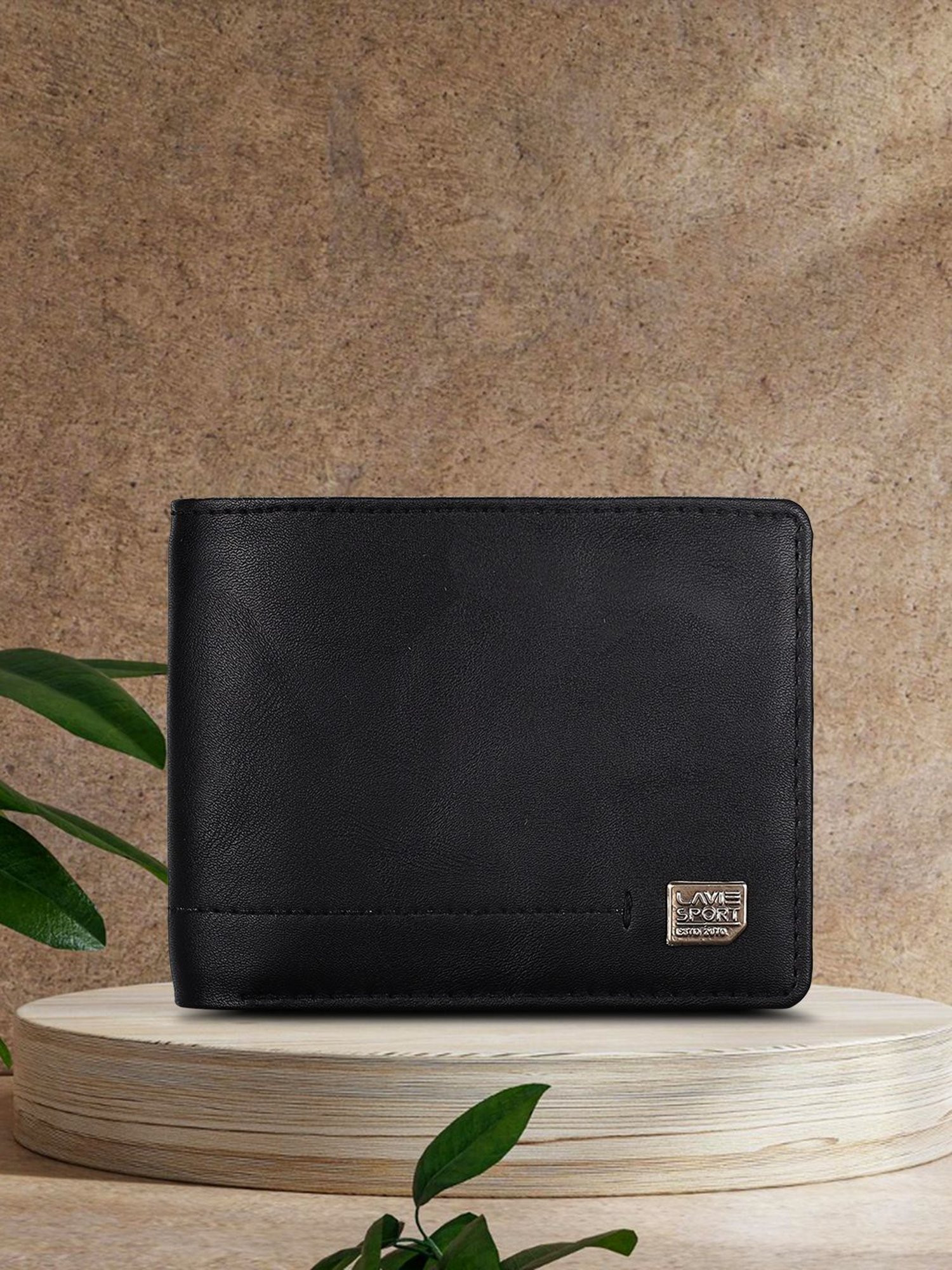 THE HOLISTIK Revival Black & Maroon Casual Leather Bi-Fold Wallet for Men