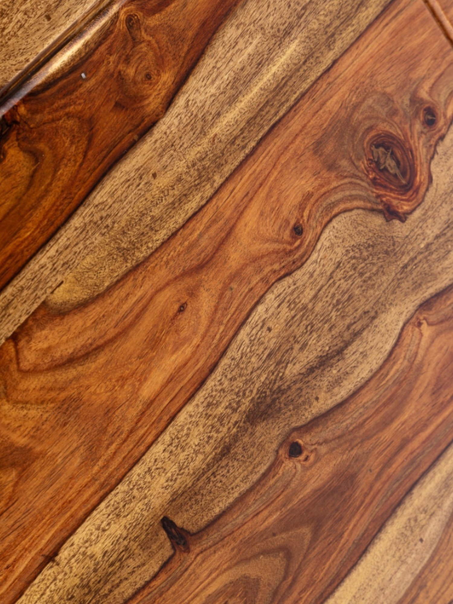 Ikiriya Lisbon Solid Brown Wood End Table Teak Finish