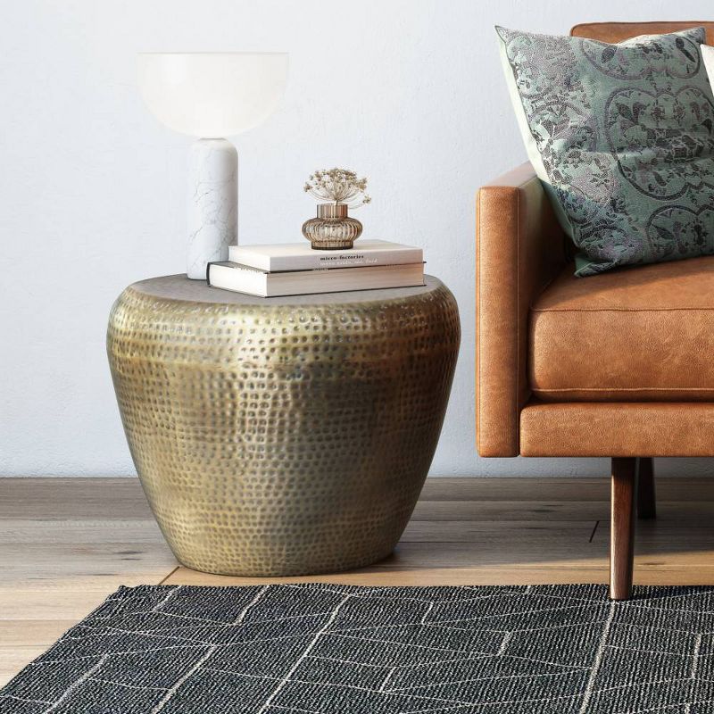 Lerner Metal Side Table Antique Gold - WyndenHall