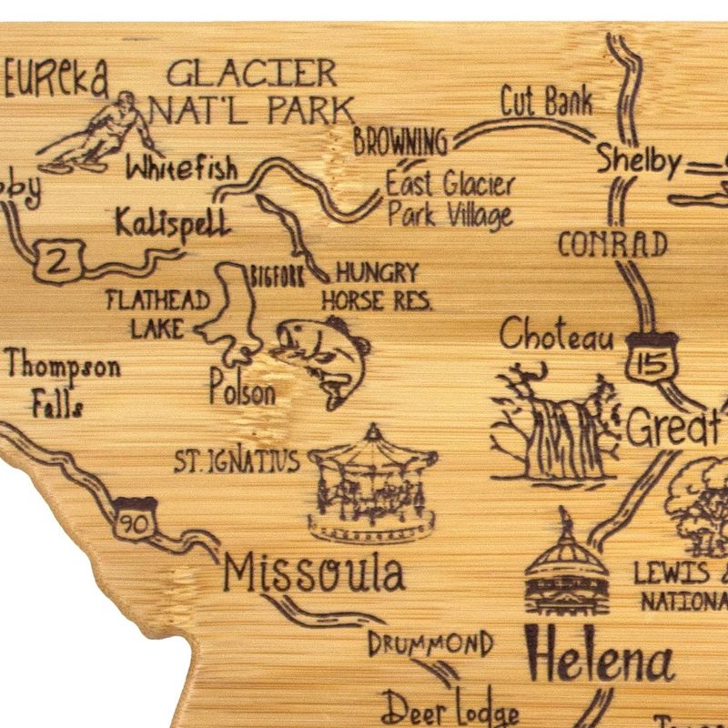 Totally Bamboo Destination Montana Serving and Cutting Board