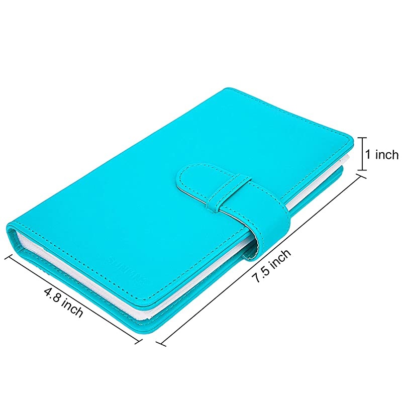Wallet PU Leather Photo Album Compatible with Fujifilm Instax Mini Instant Film Azure Blue