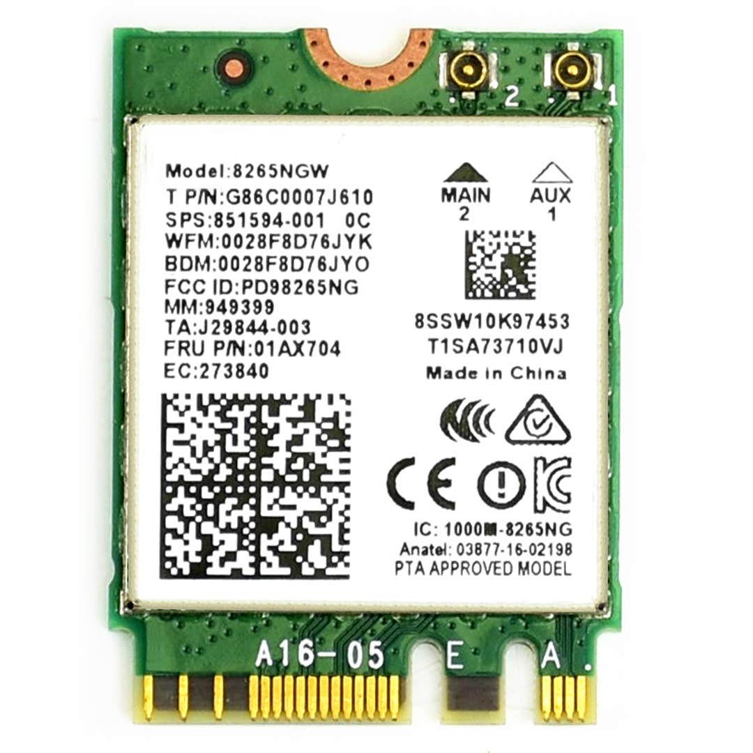 Wireless-AC8265 Dual Mode Intel 8265AC Chip Wireless NIC Module for Jetson Nano Developer Kit Support 2.4GHz/5GHz 300Mbps/867Mbps Dual Band WiFi and Bluetooth 4.2