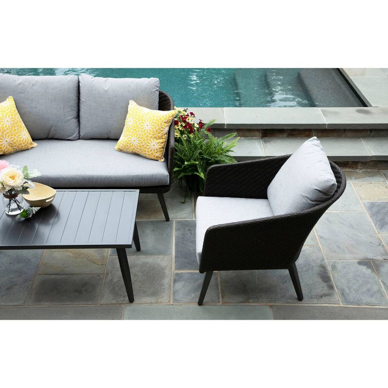 Willow 4pc Sunbrella Deep Seating Set Gray - Canopy Home and Garden