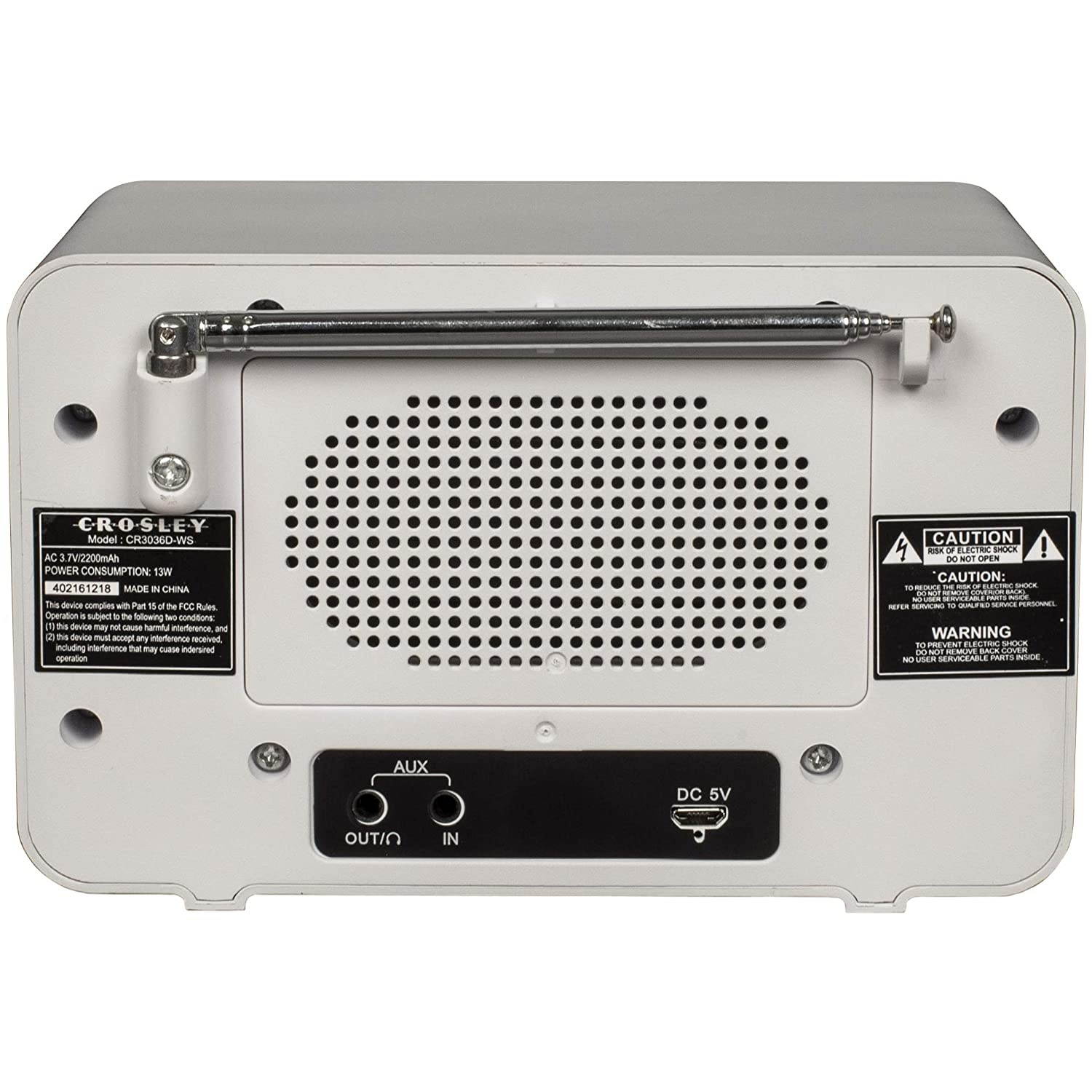 Crosley CR3036D Tribute Vintage AM/FM Bluetooth Radio, White Sand