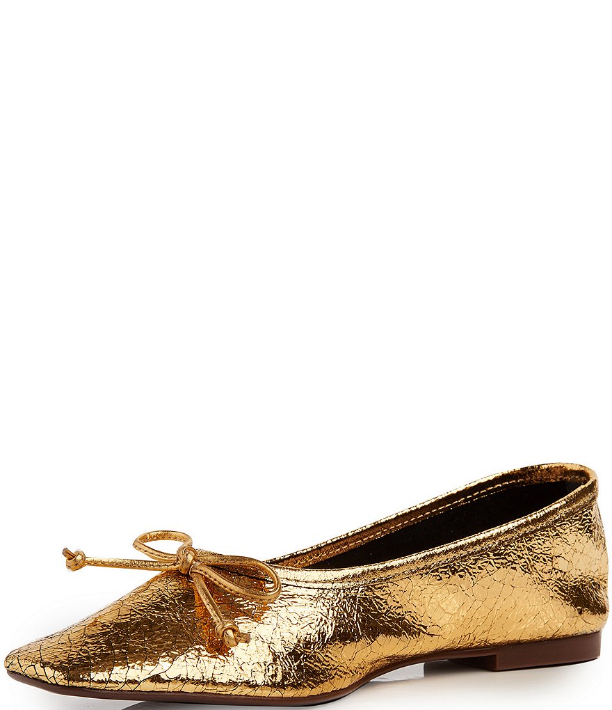 Schutz Arissa Metallic Leather Ballerina Flats