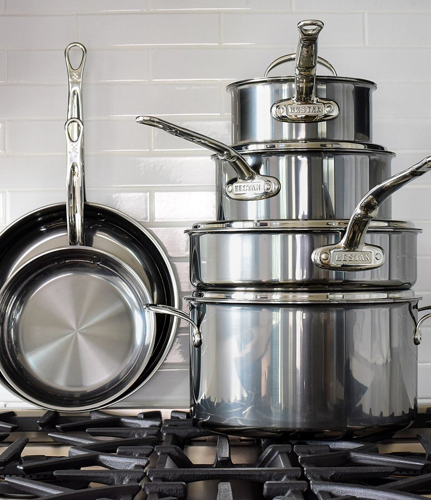 Hestan NanoBond Titanium Stainless Steel Essential Cookware, 10-Piece