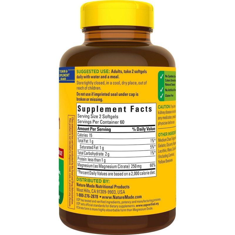 Nature Made Magnesium Citrate Softgels - 250mg - 120ct