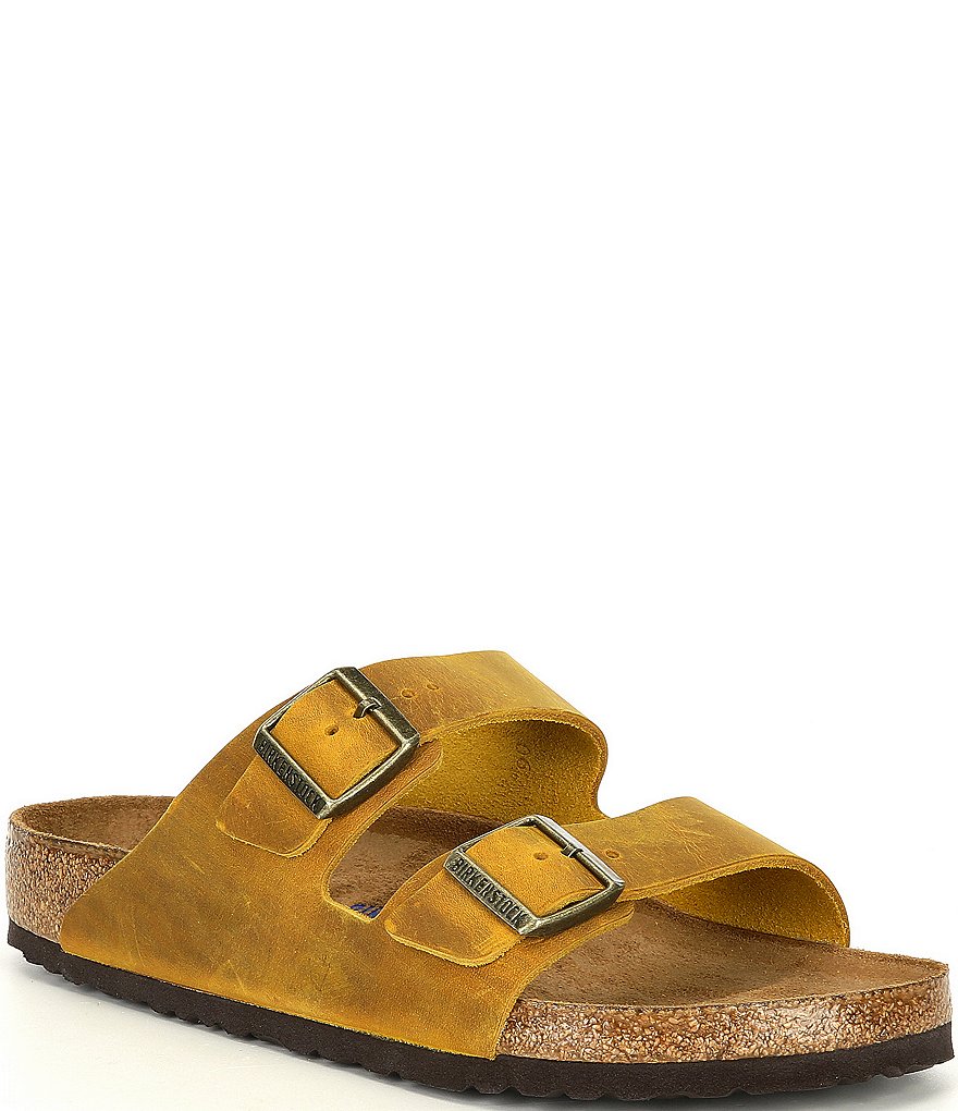 Birkenstock Arizona Men's Oiled Leather Soft Footbed Slip On Sandals