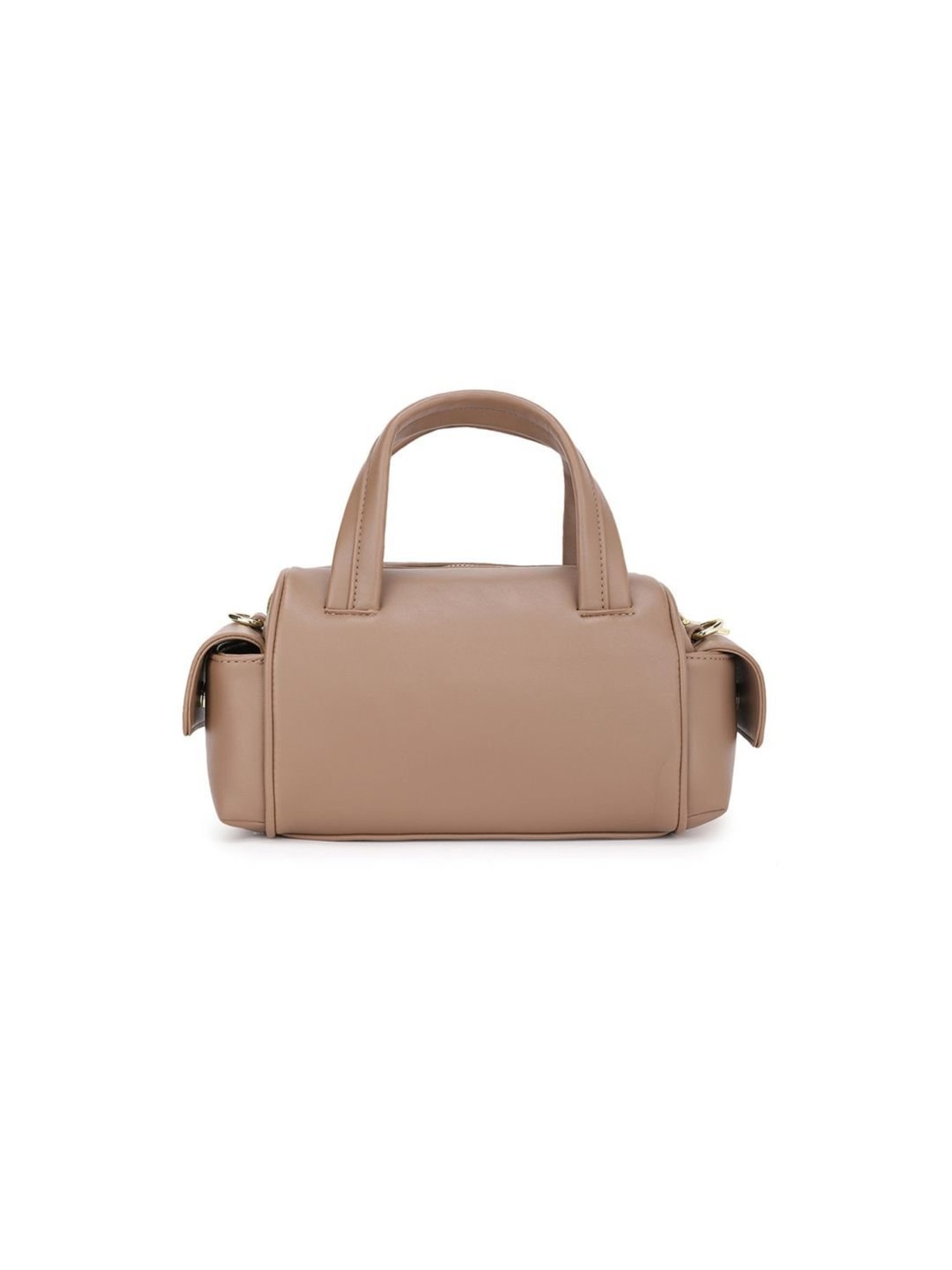Tyra Sofia Taupe Solid Faux Leather Handbag