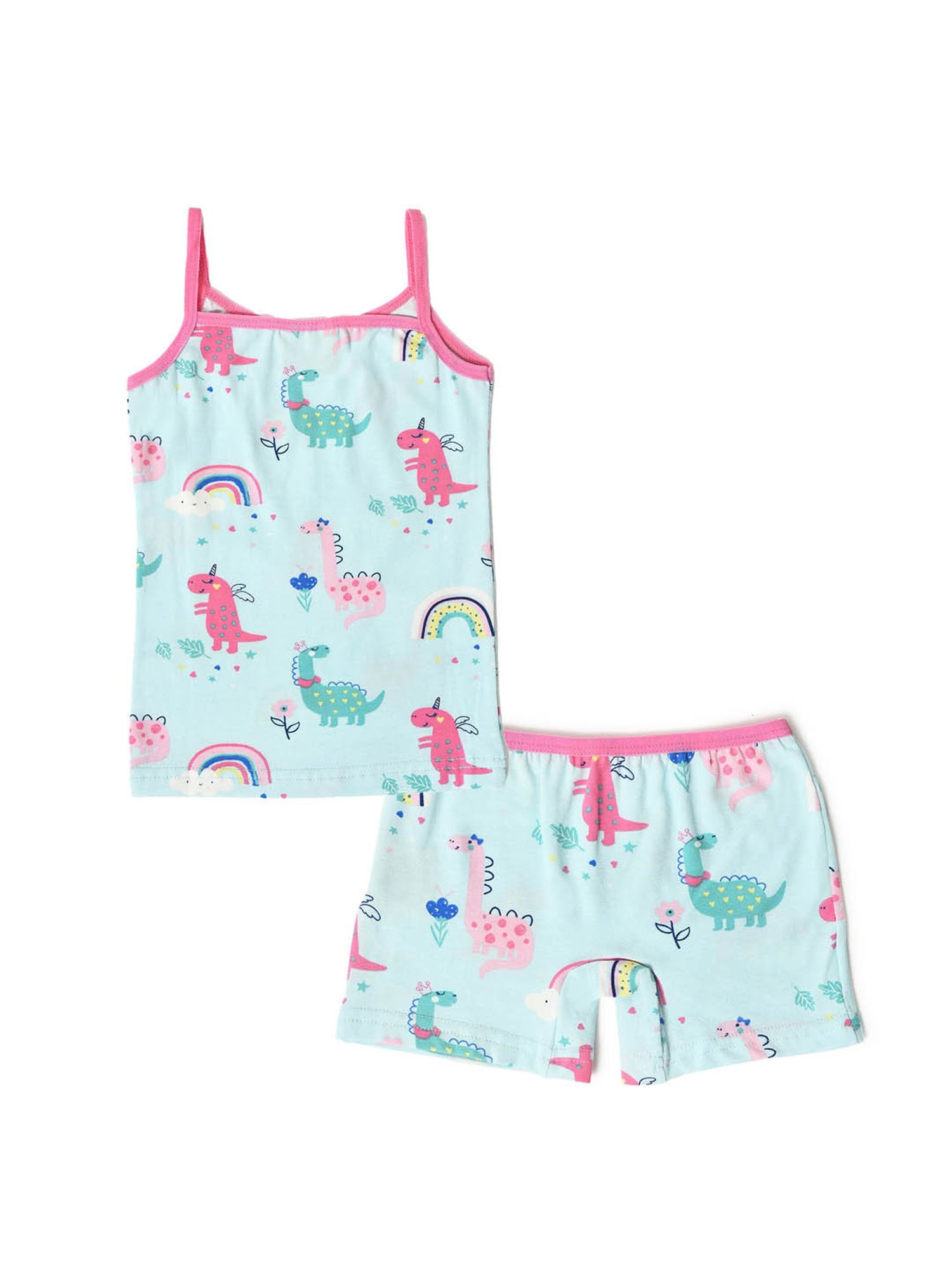 MiArcus Kids Blue Printed Tank Top with Shorts