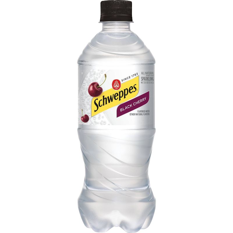 Schweppes Black Cherry Sparkling Water Beverage - 20 fl oz Bottle