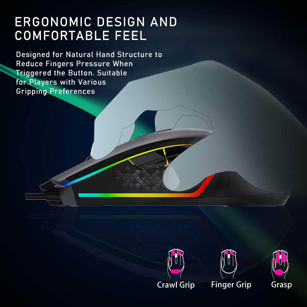 AULA SC200 800mAh Rechargeable Bluetooth Wireless Mouse with 3 Modes (BT5.0, BT3.0 and 2.4G) Easy-Switch Up to 3 Devices Ergonomic Mice for Android Tablet Phone PC Laptop - SC200 Black