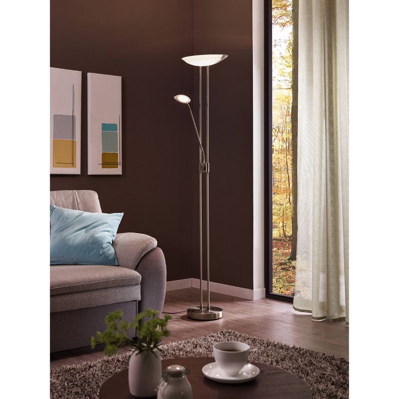 71" Baya Floor Lamp (Includes LED Light Bulb) Matte Nickel - Eglo