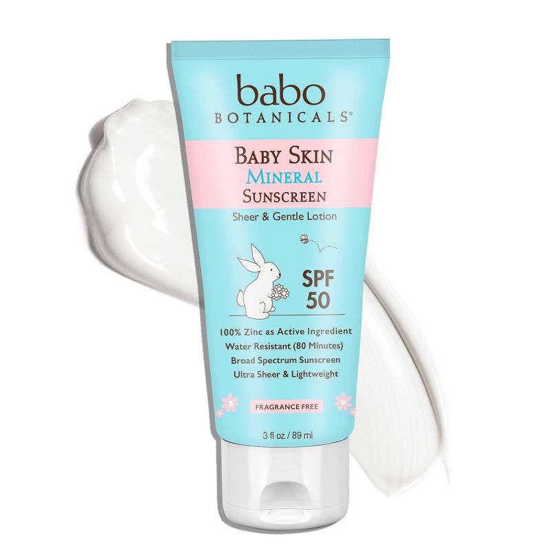 Babo Botanicals Baby Skin Mineral Sunscreen Lotion - SPF 50 - 3floz