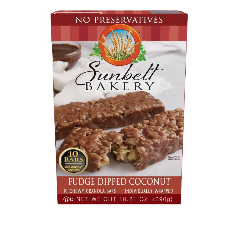 Sunbelt Bakery Fudge Dipped Coconut Granola Bars 10ct