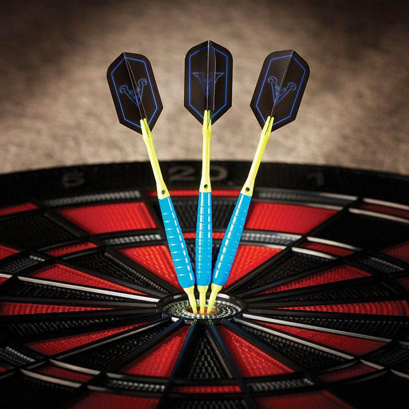 Viper V Glo Soft Tip Throwing Darts with High-Grade Aluminum Shafts, 18 Grams, Blue and Yellow