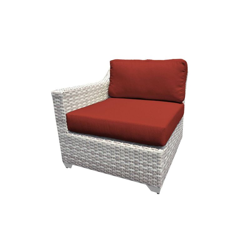 Nolin 7pc Sectional Weathered Brown Frame Sunbrella Spectrum Denim Fabric - La-Z-Boy