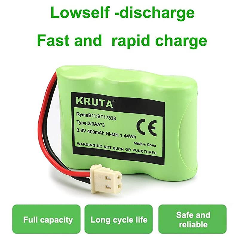 BT17333 BT27333 Cordless Phone Battery Compatible with for Vtech BT-17333 BT-27333 BT17233 BT27233 CS2111 01839 Sanyo CLT3500 GESPCH06 Radio 43-3215 2/3AA 3.6V 400mAh (Pack 2)