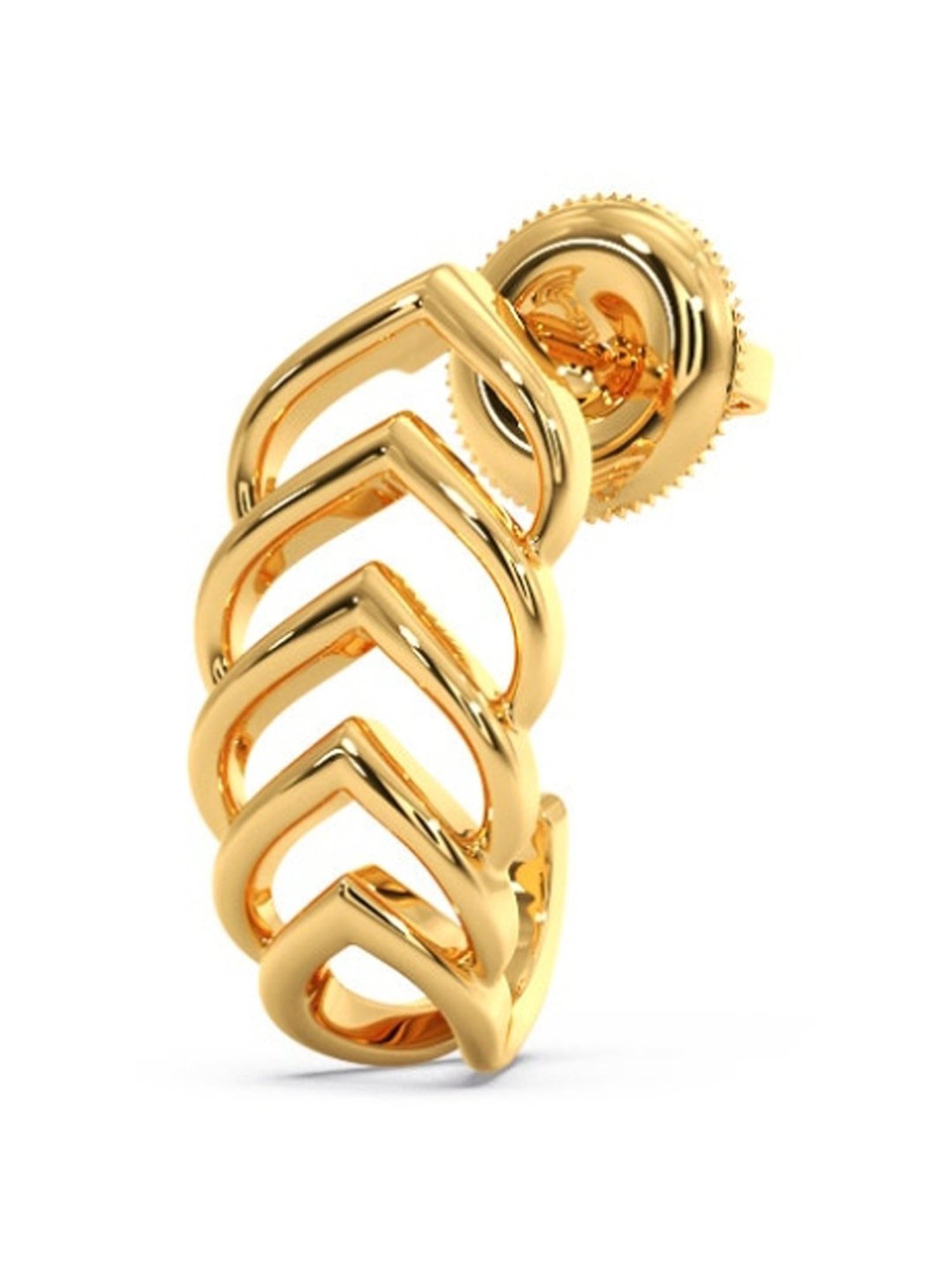 Candere by Kalyan Jewellers Peacock Collection 18k Yellow Gold Hoop Earrings for Women