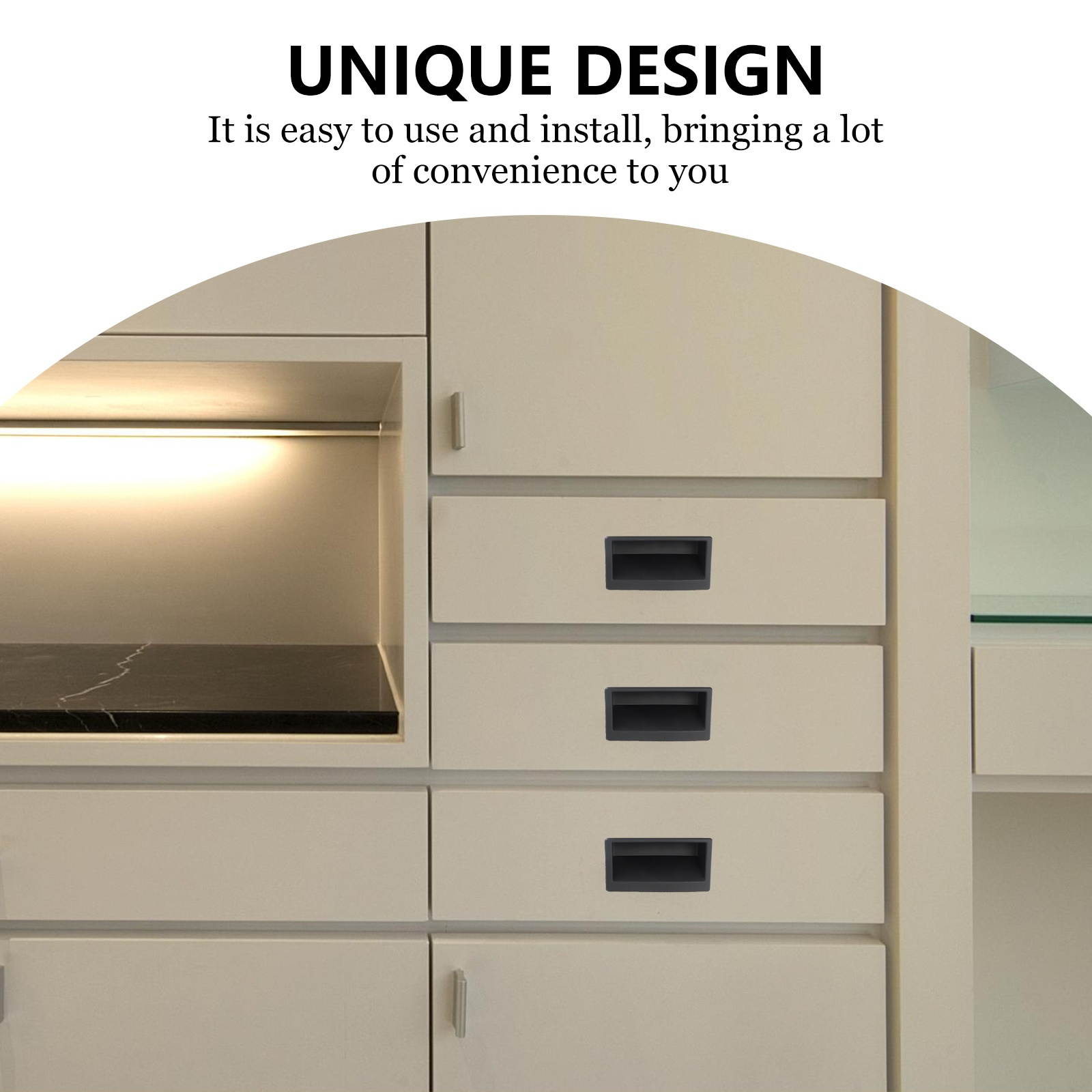 3pcs Inserted High and Low Voltage Cabinets Invisible Embedded Handle