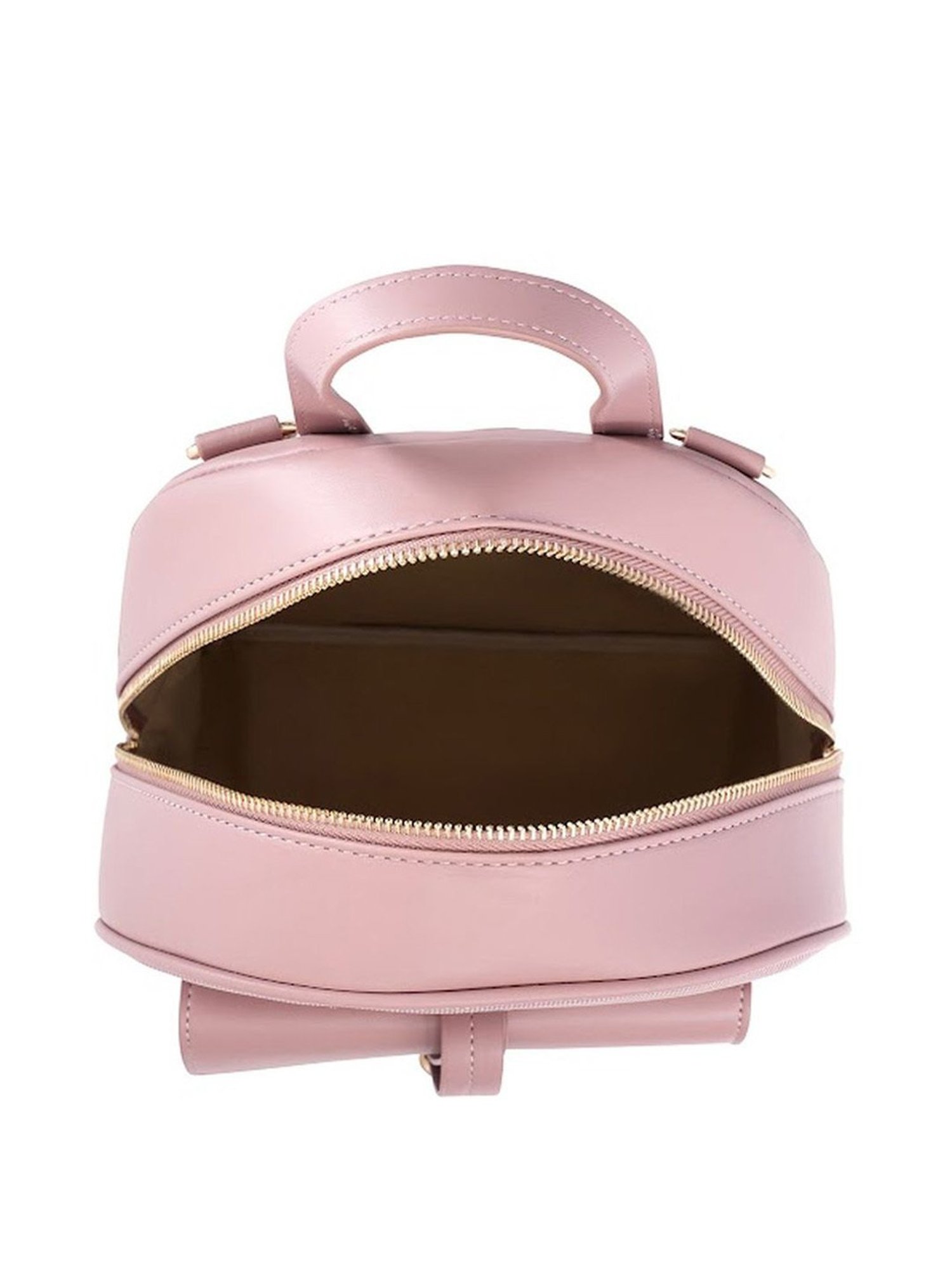 Sugarush Arne Pink PU Textured Backpack - 8.7 Ltrs