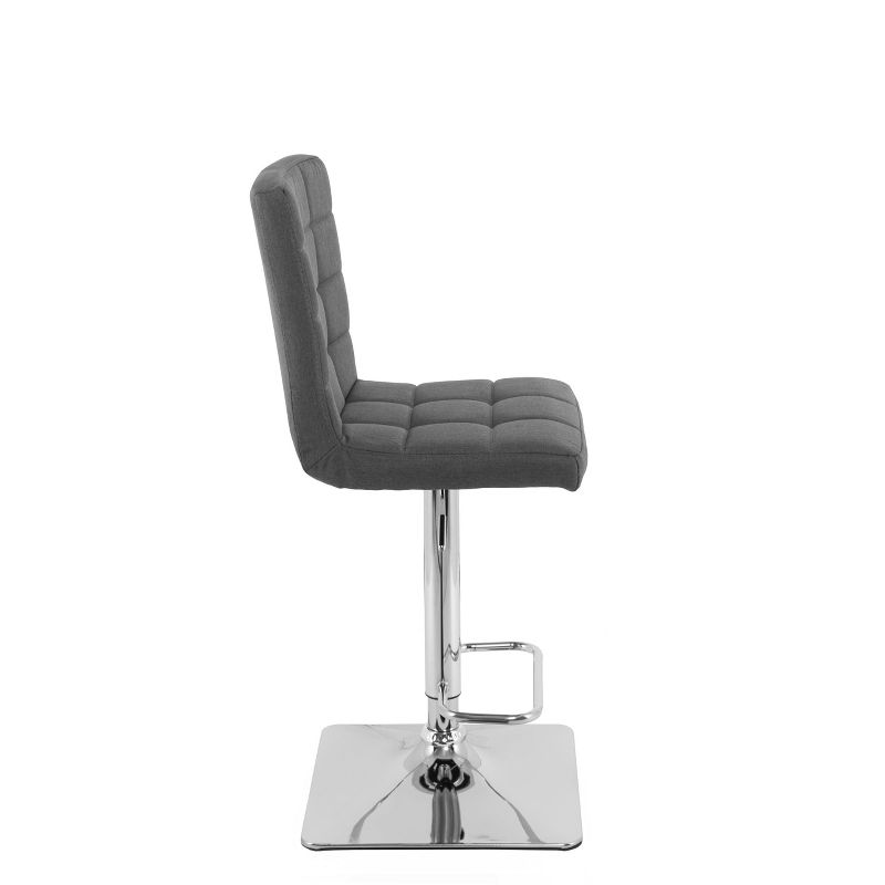 Set of 2 Corliving Heavy Duty Gas Lift Barstool Dark Gray