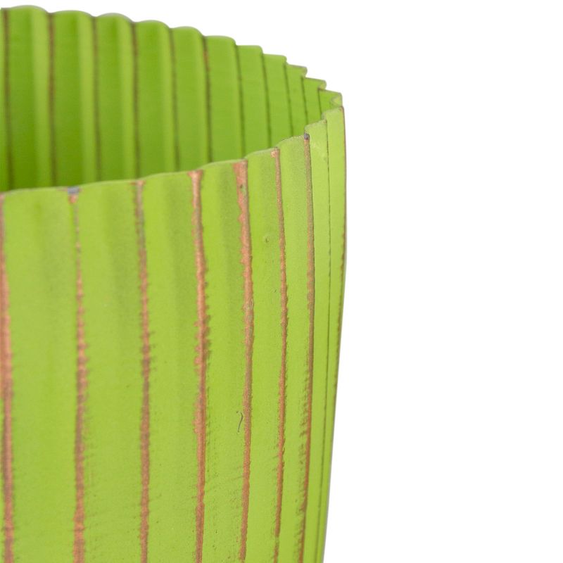 Napa Home & Garden Set of 3 Green and Gold Ribbed Planter 6.25"
