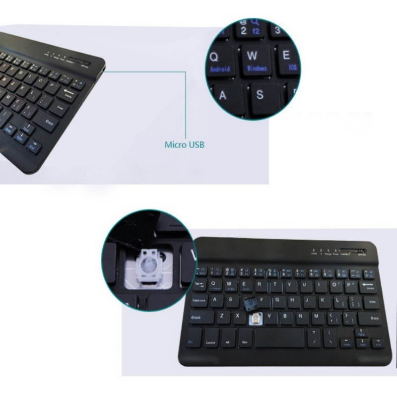 Bluetooth KeyboardUltra-Slim Rechargeable Wireless Bluetooth Keyboard for iOS, Android, Windows, and Mac Compatible with iPad, iPad Pro, iPhone, Android Tablets