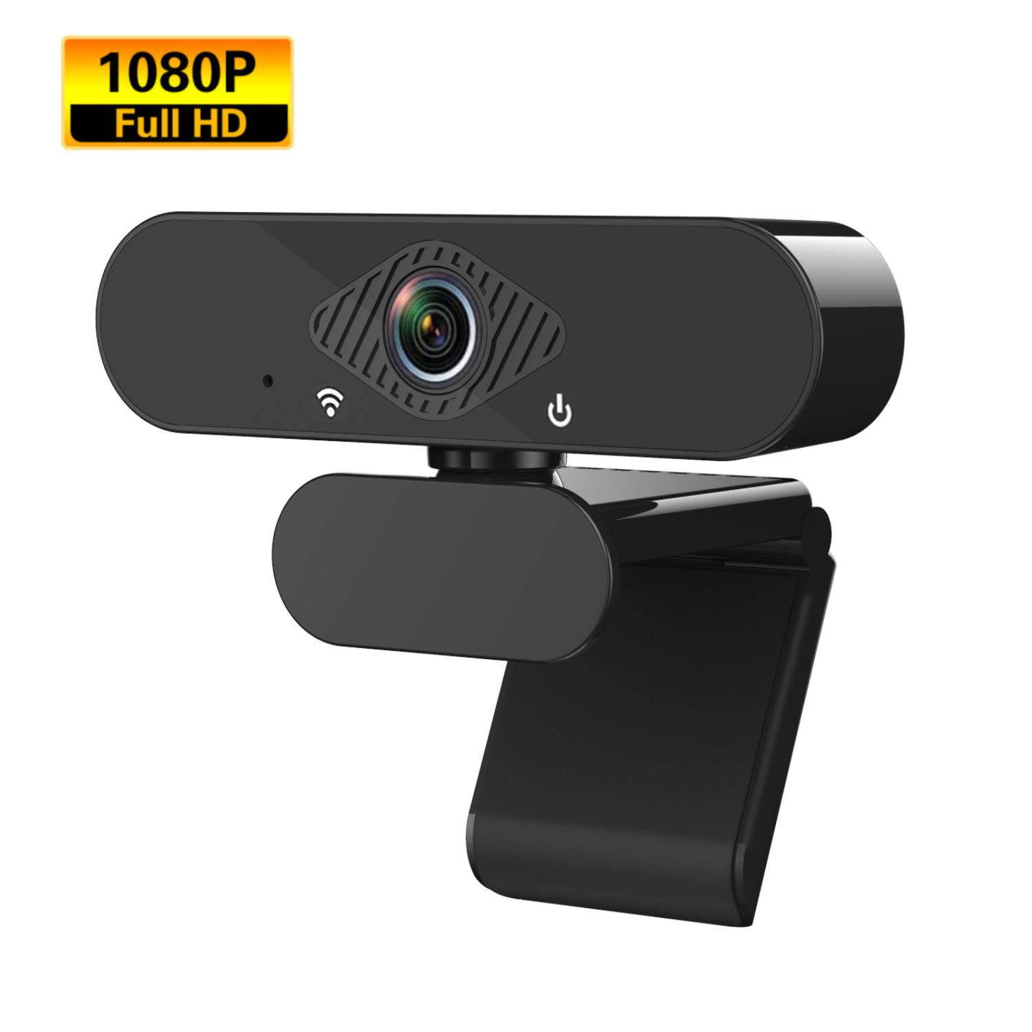 Webcam with Microphone, Automatic Focuse Full HD1080P Widescreen Webcam Lychee High Definition 1080P Camera for TV Desktop Laptop Video Calling & Recording Built-in Mic Computer Webcam Camera